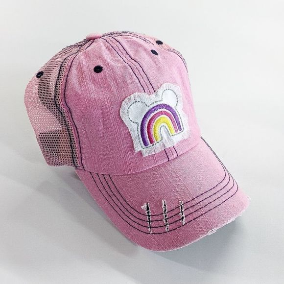 Rainbow Mouse Ears Trucker Style Baseball Hat - Picture 1 of 7
